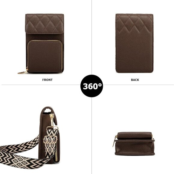 Versatile Burgundy Crossbody Purse with Card Slots & Adjustable Strap for Women - Picture 3 of 6